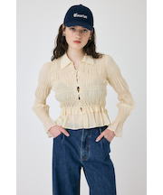 SHIRRING FLORAL フィットシャツ