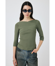 CROSS OFF SHOULDER ニットトップス