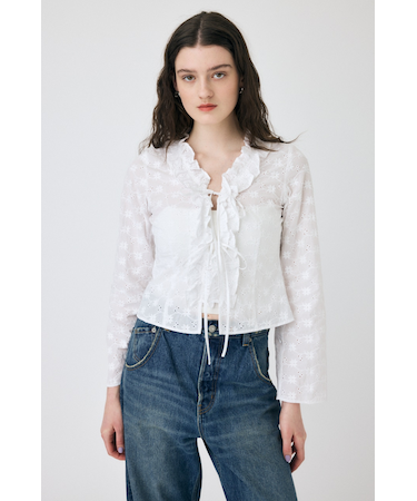 FRONT TIE EYELET シャツ