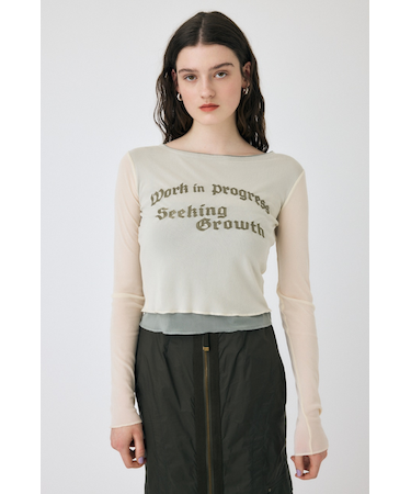 SHEER LAYERED ロングスリーブTシャツ