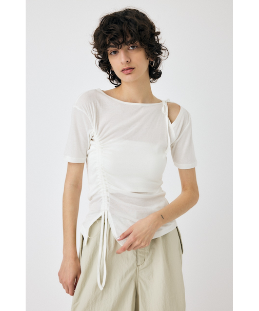ONE SHOULDER タイネック TEE