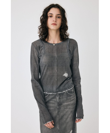 DENIM PRINT TRANSPARENT ロンT