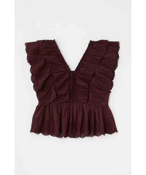 EYELET CAPSLEEVE ブラウス｜マウジーの通販｜&mall（アンド