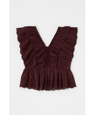 EYELET CAPSLEEVE ブラウス