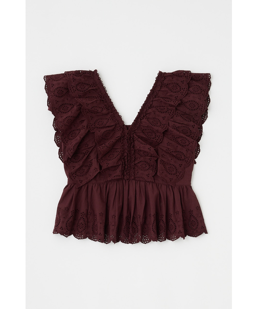 EYELET CAPSLEEVE ブラウス