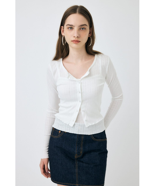 EYELET U-NECK カーデ & キャミ
