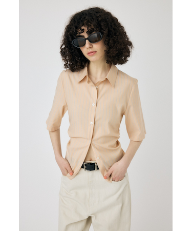 STRIPE BACK LACE UP シャツ