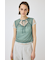 LACE LAYERED OPEN NECK トップス