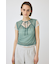 LACE LAYERED OPEN NECK トップス