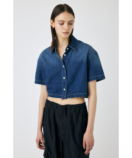 WAIST TUCK デニムシャツ ブルー｜マウジーの通販｜&mall（アンド