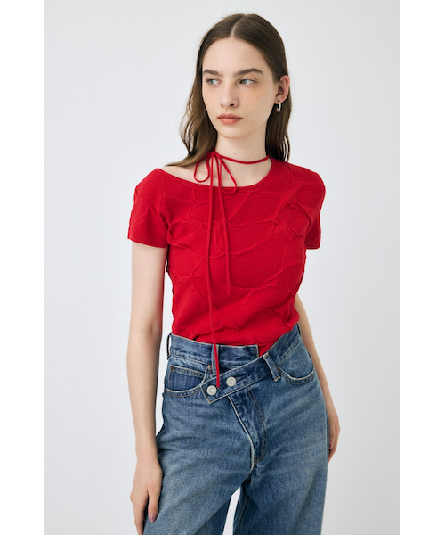 【新品】 マウジー NECK STRAP ジャガード TEE トップス ブラウス NECK STRAP ジャガード TEE｜マウジーの通販｜&mall（アンド