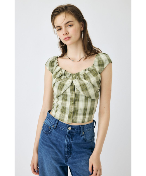 LAYERED GATHERED CHECK ブラウス｜マウジーの通販｜&mall