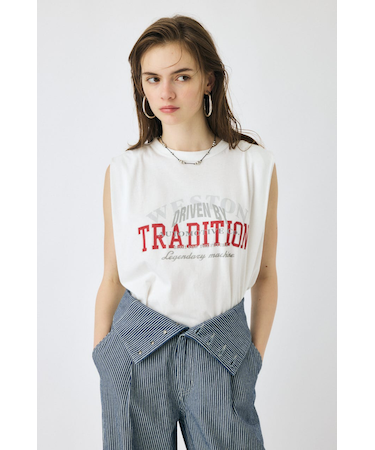 OVERLAPPING LOGOS ノースリーブ TEE
