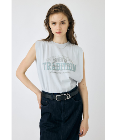 OVERLAPPING LOGOS ノースリーブ TEE