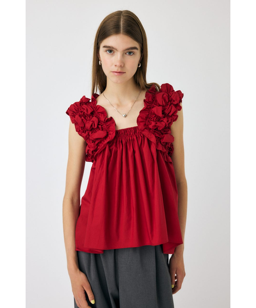 SHOULDER FRILLS トップス BLK 新品 SHOULDER FRILLS トップス(506554970) | マウジー(moussy) - d