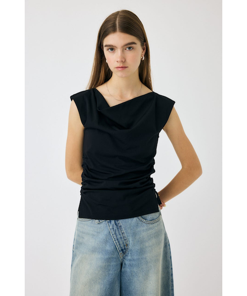 マウジー　COWL NECK N/S トップス MOUSSY COWL NECK N/S トップス BLK -ファッション通販 FASHION
