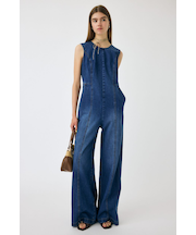 BACK SLIT DENIM  オールインワン