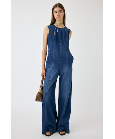 BACK SLIT DENIM  オールインワン