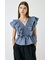 SHIRRING RUFFLE PEPLUM トップス BLU