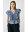 SHIRRING RUFFLE PEPLUM トップス BLU