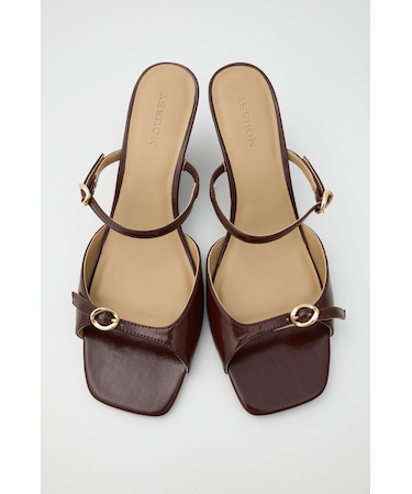 DOUBLE BELTED WEDGE サンダル