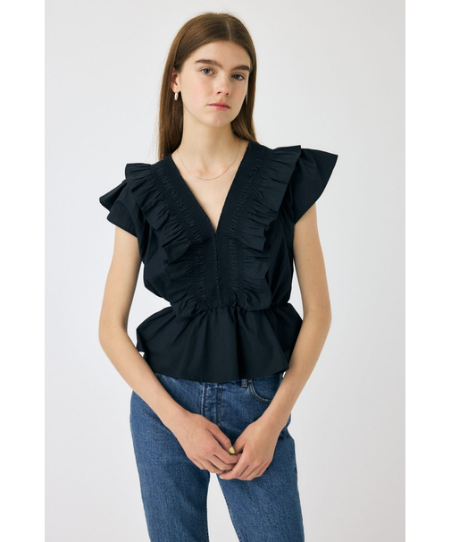 SHIRRING RUFFLE PEPLUM トップス