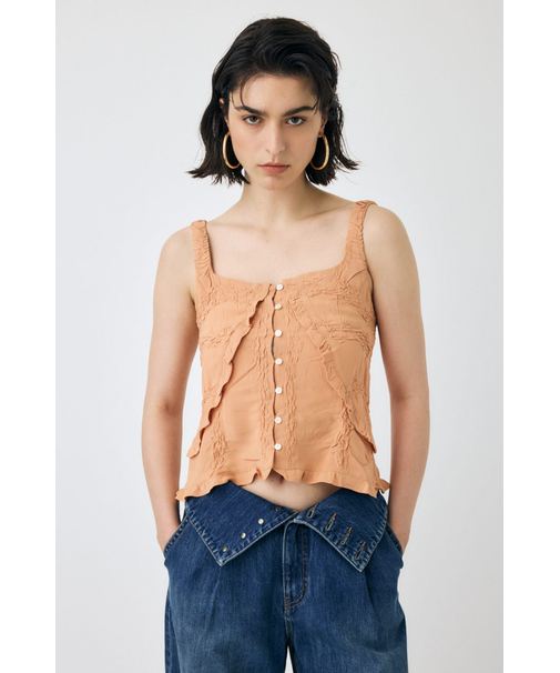 BUTTON UP SMOCKING キャミ