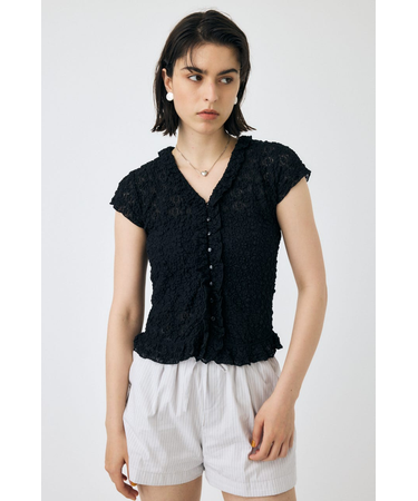 RUFFLE LACE ノースリーブトップス