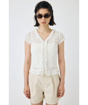 RUFFLE LACE ノースリーブトップス