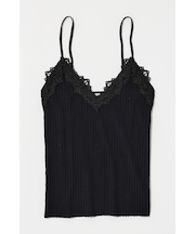 LACE TRIM RIB キャミソール