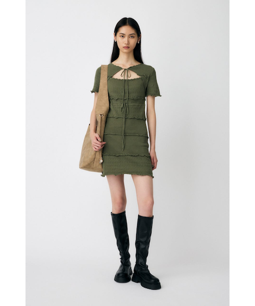 BOW DESIGN KNIT ミニ ドレス｜マウジーの通販｜&mall（アンド