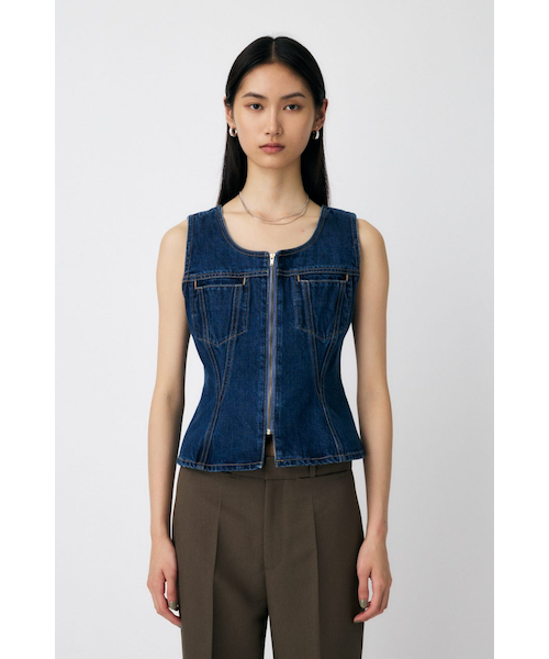 ベスト デニム WAIST FIT デニムベスト｜マウジーの通販｜&mall（アンドモール