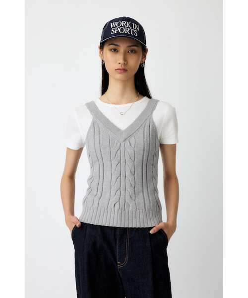 CABLE KNIT キャミソール｜マウジーの通販｜&mall（アンドモール