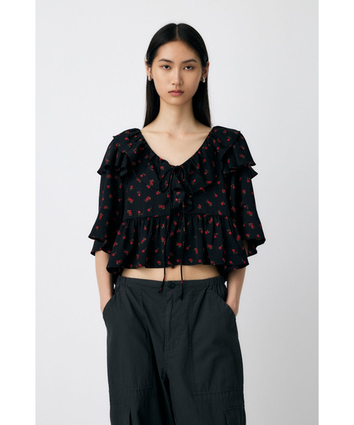 FLOWER PATTERN フリルトップス｜マウジーの通販｜&mall（アンド