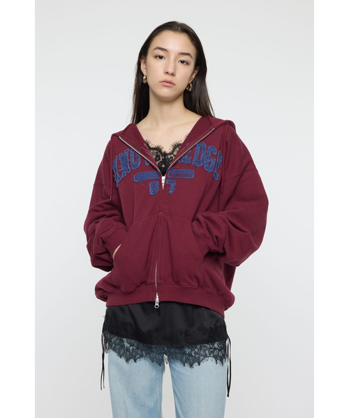 BP/MS COLLEGE LOGO ZIP フ―ディー MOUSSY | BP/MS COLLEGE LOGO ZIP フーディー (スウェット