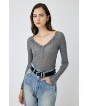 LACE TRIM ロングスリーブ TEE