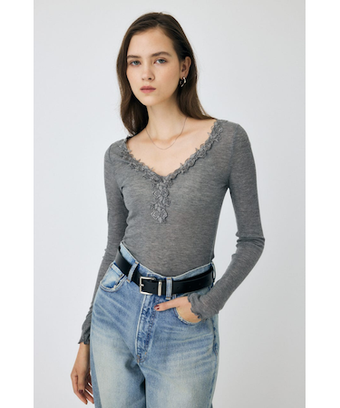 LACE TRIM ロングスリーブ TEE