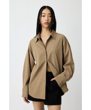 F／LEATHER シャツ