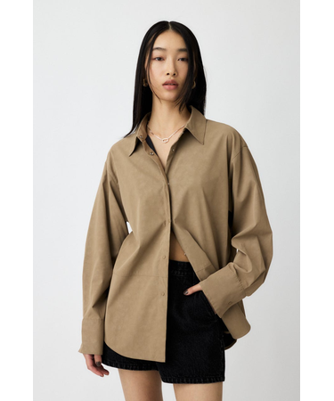F／LEATHER シャツ