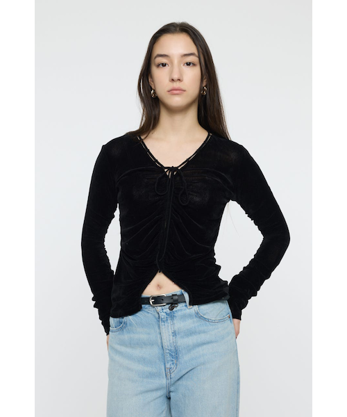 SHEER VELOUR カーディガン｜マウジーの通販｜&mall（アンドモール