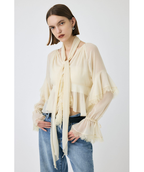 【ViVi掲載】LACE TRIM TIE ブラウス
