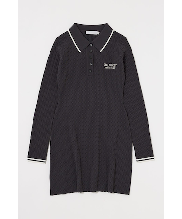 LOGO CABLE KNIT ミニドレス