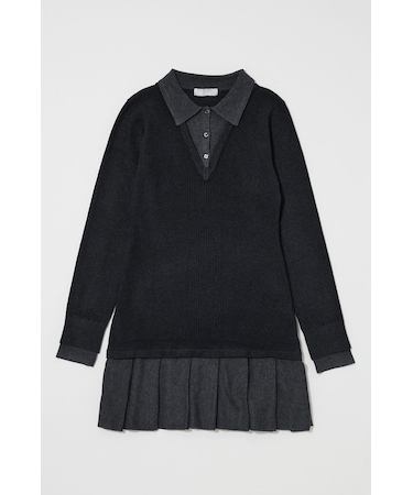 LAYERED KNIT ミニドレス