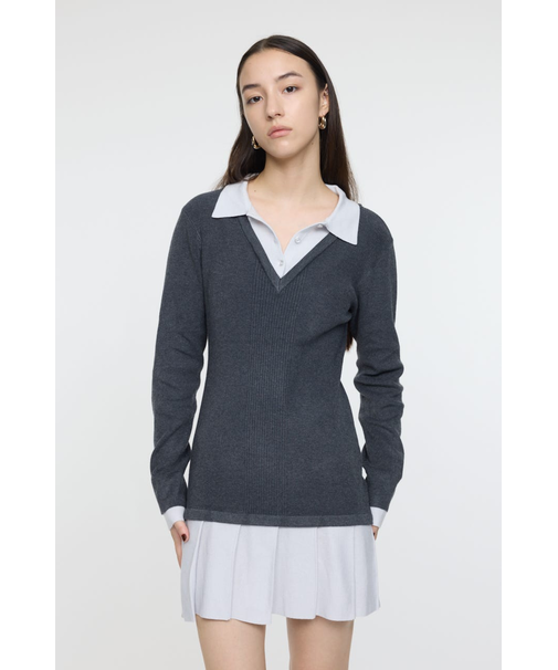LAYERED KNIT ミニドレス
