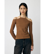 OPEN SHOULDER HALTER ニットトップス