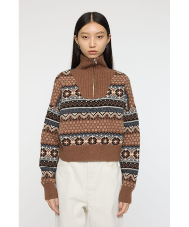 HALF ZIP FAIR ISLE セーター