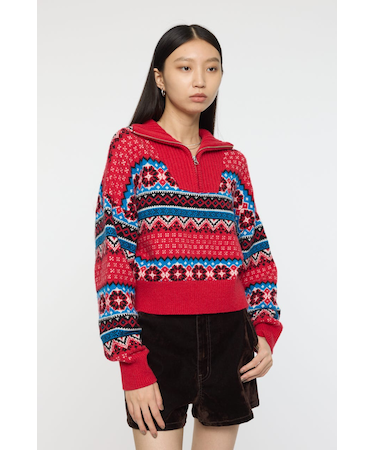 HALF ZIP FAIR ISLE セーター