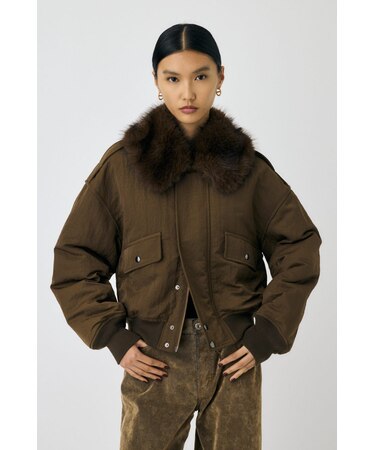 F／FUR COLLAR CROP ブルゾン｜マウジーの通販｜&mall（アンドモール 