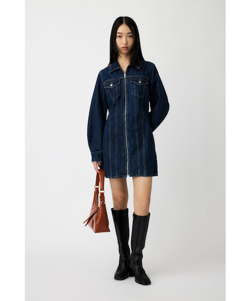 ZIP UP DENIM ミニドレス