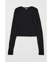 SCOOP NECK ロングスリーブ TEE
